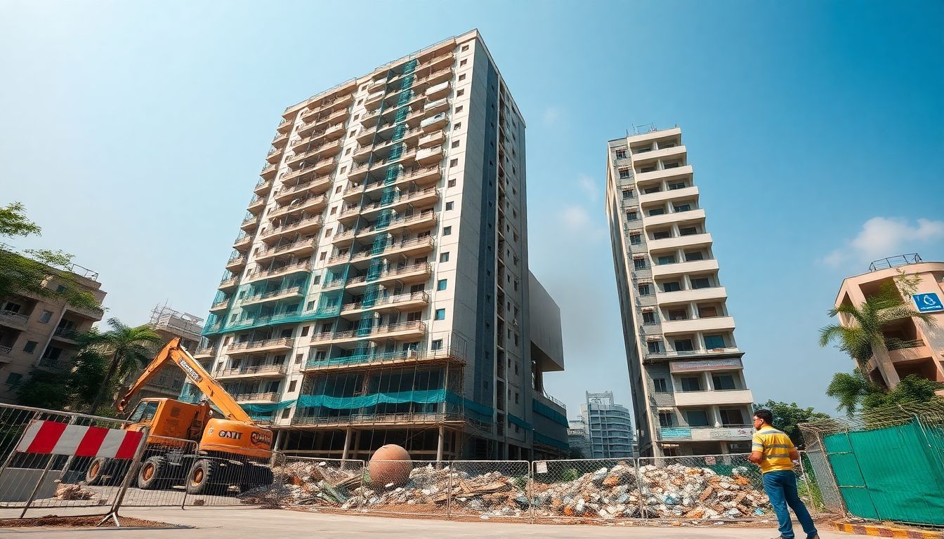 Tilted 18-Storey Wing at SNN Raj Etternia Near Kudlu Gate Undergoes Demolition