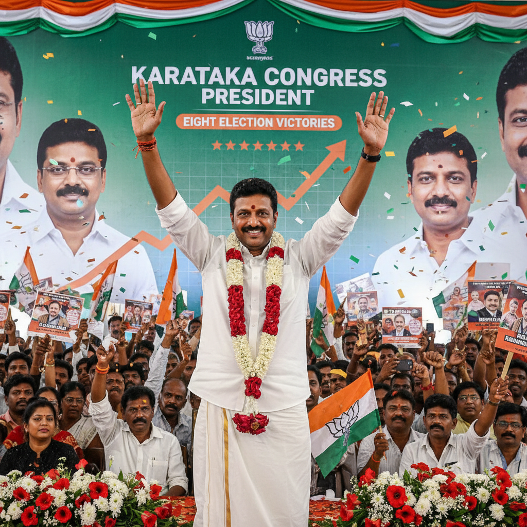 DK Shivakumar Rises to Karnataka Congress Leadership After Eight Election Wins