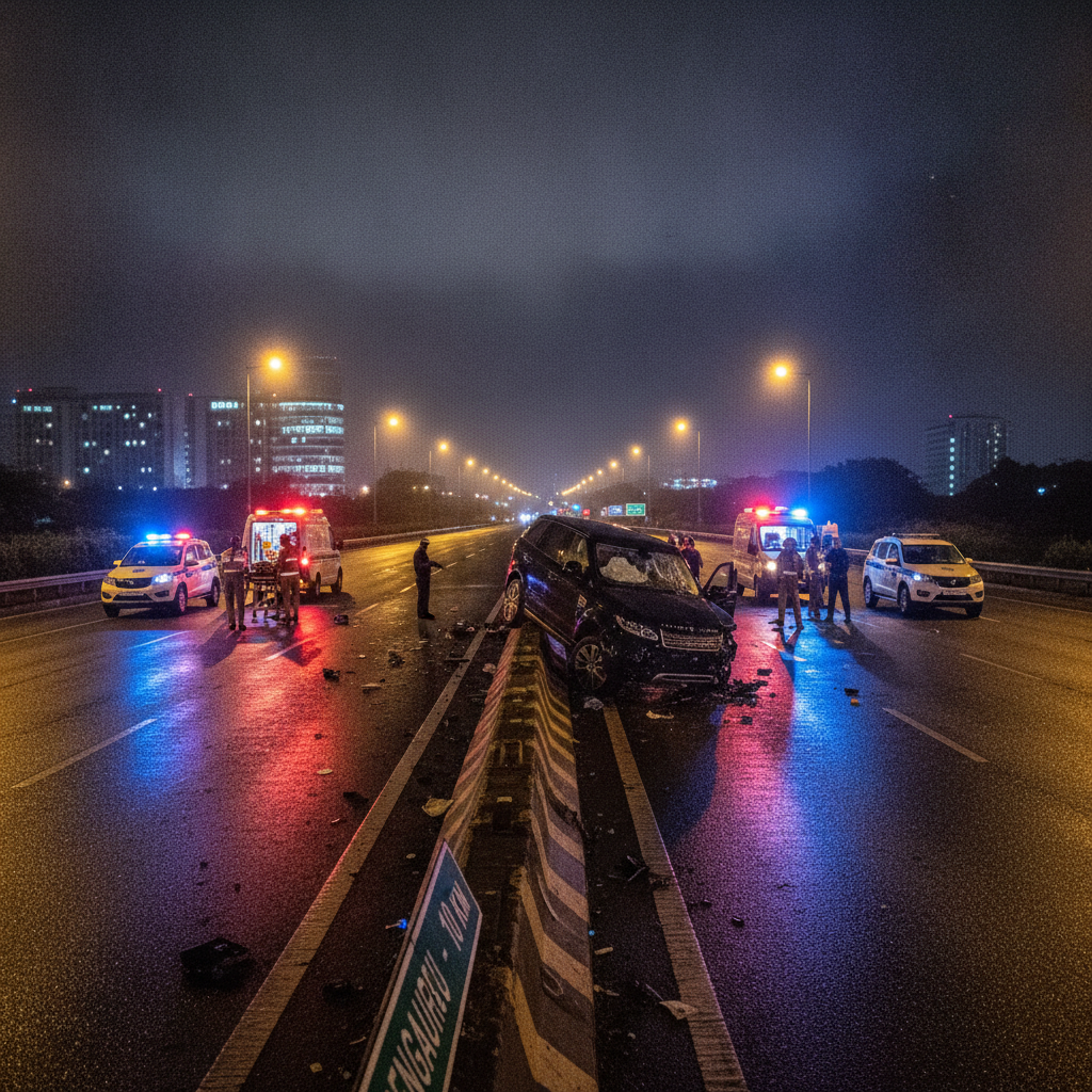 Car Dealer and Friend Killed in Mercedes SUV Crash Near Hoskote