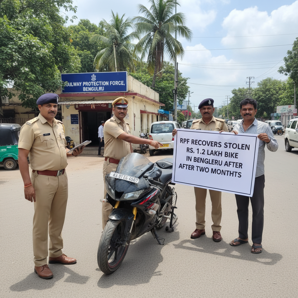 RPF Recovers Stolen Rs 1.2 Lakh Bike in Bengaluru After Two Months