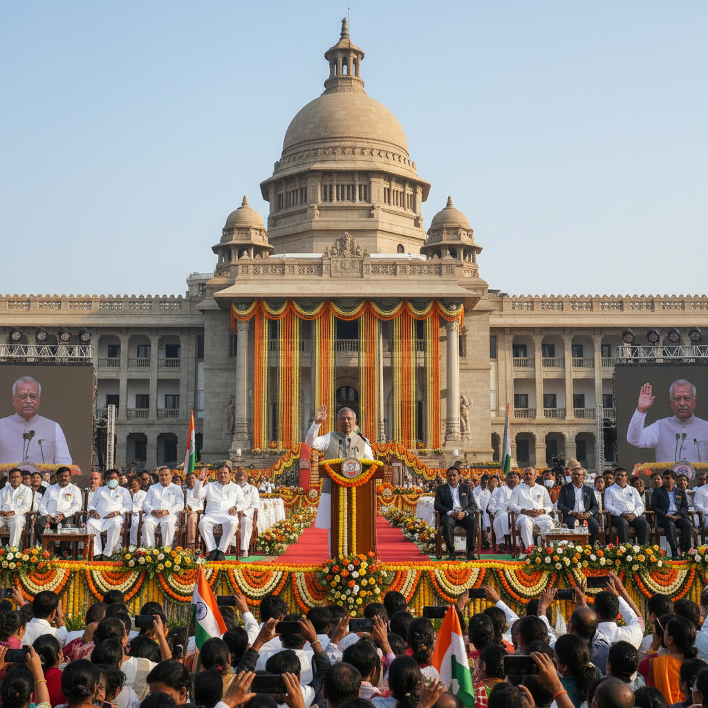 DK Shivakumar Oath Marks Karnataka 34th Chief Ministerial Tenure